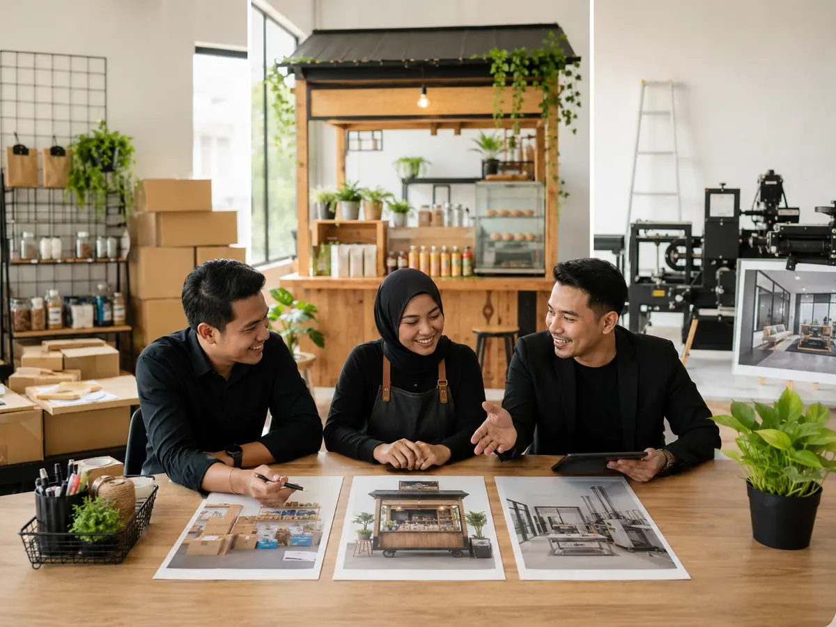 Ilustrasi perbandingan kredit modal kerja, KUR, dan kredit investasi BRI untuk pelaku usaha