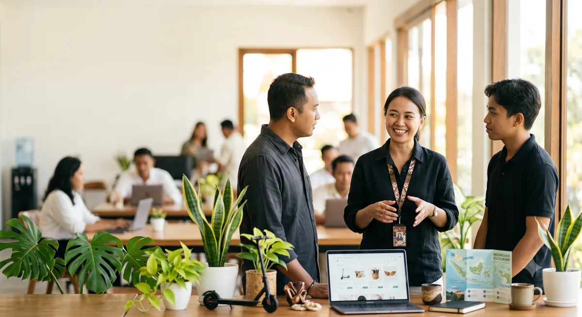 Ilustrasi beragam layanan startup Indonesia dari transportasi, marketplace, hingga perjalanan