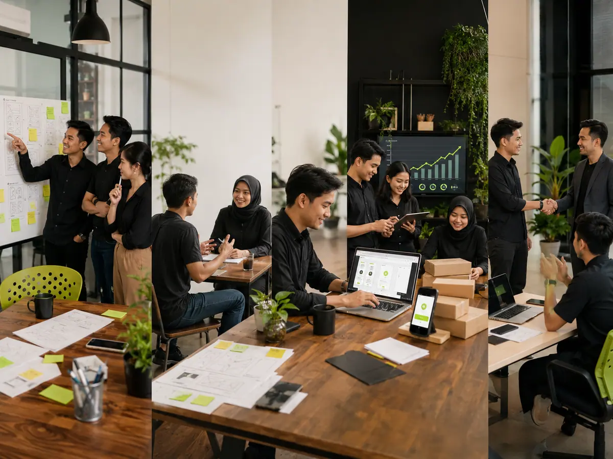 Alur membangun startup dari ide, validasi, MVP, traction, sampai pendanaan